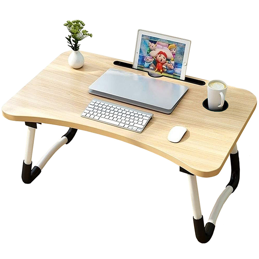 Összecsukható laptop asztal - csúszásmentes talpakkal - bézs