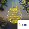 Kép 1/3 - LED-es szolár spirál gömb lámpa - melegfehér - 22 cm - sárga színben - 1 darab