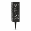 Kép 4/6 - Leszúrható szolár lámpa - design rácsos, fekete - 19 x 6,2 cm - 12 darab