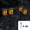 Kép 1/6 - LED-es szolár lámpa - lángokat imitáló - 4 darab
