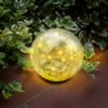 Kép 1/3 - Leszúrható szolár üveggömb - 15 cm - 20 melegfehér LED