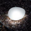 Kép 3/3 - Leszúrható szolár lámpa - kavics forma - matt üveg - 165 x 142 x 115 mm - melegfehér LED