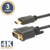 Kép 1/2 - DVI-D / HDMI kábel · 3 m