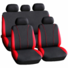 Kép 1/3 - Autós üléshuzat szett - piros / fekete - 9 db-os - HSA002