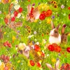 Kép 3/3 - Viaszos terítő - "húsvéti rét" mintás - 100 x 140 cm