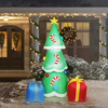 Kép 1/2 - Felfújható karácsonyfa - 180 cm - IP44 - 12 fehér LED - 100 - 240 V
