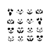 Kép 1/2 - Halloweeni fólia matrica szett - fekete tök arcok - 16 db / csomag
