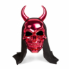 Kép 1/2 - Fényes koponya maszk - piros ördög - felnőtt méret - 16 x 30 cm