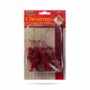 Kép 2/2 - Karácsonyi dekoráció - piros bogyók - 8 cm - 6 db / csomag