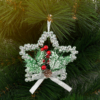 Kép 1/3 - Karácsonyi dekoráció - akasztható - ezüst csillag - 10 cm
