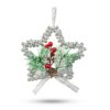 Kép 2/3 - Karácsonyi dekoráció - akasztható - ezüst csillag - 10 cm