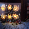 Kép 1/3 - Karácsonyi LED-es fényfüzér - gél ablakmatrica - 6 LED - 2 x AA