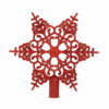 Kép 1/2 - Karácsonyfa csúcsdísz - hópehely alakú - 20 x 20 cm - piros