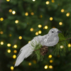 Kép 1/2 - Karácsonyi dísz - csipeszes - glitteres madár - ezüst - 2 db / csomag