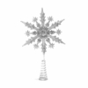 Kép 1/2 - Karácsonyfa csúcsdísz - hópehely alakú - 22 x 15 cm - ezüst
