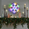 Kép 1/3 - Karácsonyi dekoráció - irizáló, színes LED-es hópehely - 32 cm - elemes