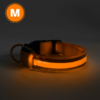 Kép 1/4 - LED-es nyakörv - akkumulátoros - M méret - narancs