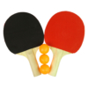 Kép 2/3 - Ping-pong ütő készlet 3 labdával - 25 x 15 x 2 cm