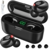 Kép 1/10 - Vezeték nélküli fülhallgató powerbankkal - 2000 mAh - fekete