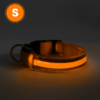 Kép 1/4 - LED-es nyakörv - akkumulátoros - S méret - narancs