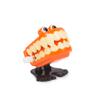 Kép 1/4 - Halloweeni felhúzható ugráló fogsorszörny - narancssárga - 5 cm