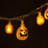 Kép 1/2 - Halloweeni tökös fényfüzér - 10 LED - 2 x AA - 1,2 m