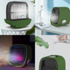 Kép 3/4 - Hordozható mini léghűtő ventilátor - USB - zöld
