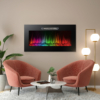 Kép 2/17 - Elektromos kandalló - hősugárzó + RGB LED - 91 x 15 x 48 cm