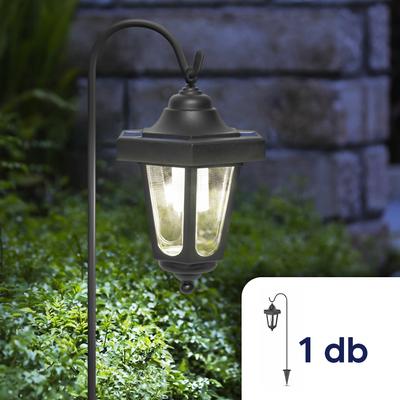 LED-es szolár kandeláber - felakasztható - fekete - melegfehér - 1 darab