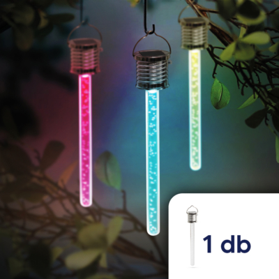 RGB LED-es szolár lámpa - buborékos - 175 x 30 mm - 1 darab