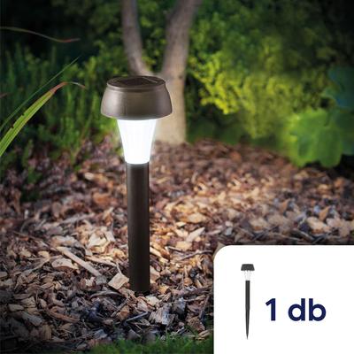 LED-es szolár lámpa - hidegfehér - fekete - műanyag - 1 darab