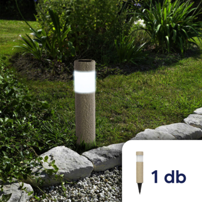 LED-es szolár lámpa - kőmintás - műanyag - 1 darab