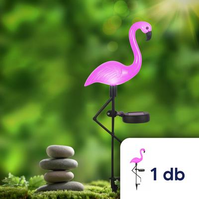 LED-es szolár flamingó - leszúrható - műanyag - 52 x 19 x 6 cm - 1 darab