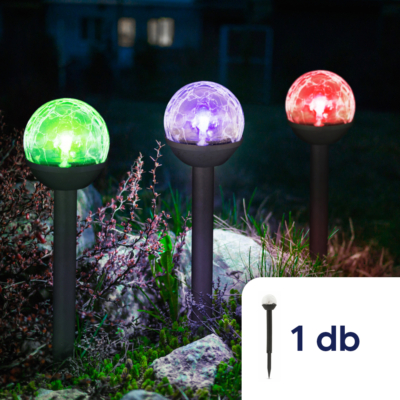 LED szolár lámpa - "kristály" - RGB - 23 cm - 1 darab