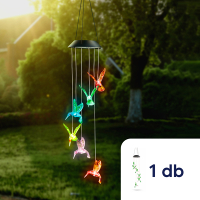 Felakasztható szolár lámpa - kolibri - RGB LED-del - 78 x 12,5 cm - 1 darab