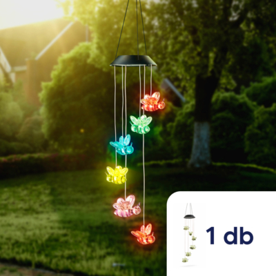 Felakasztható szolár lámpa - méhecske - RGB LED-del - 78 x 12,5 cm - 1 darab