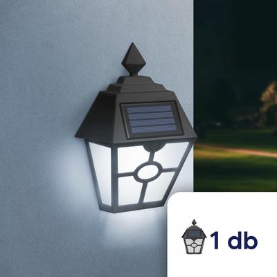 LED-es szolár fali lámpa - fekete, hidegfehér - 14 x 6,2 x 19 cm - 1 darab