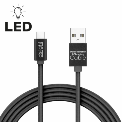 Adatkábel - USB Type-C LED világítással
