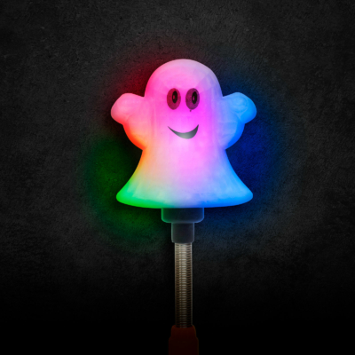 Halloweeni LED-lámpa - rugós szellem - elemes