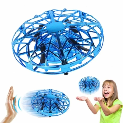UFO drón - repülő gyerekjáték - LED-es, akkumulátoros - 11 x 11 x 4 cm