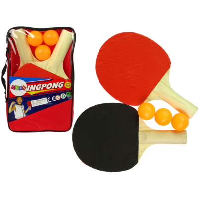 Ping-pong ütő készlet 3 labdával - 25 x 15 x 2 cm