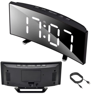 Digitális óra - ébreszővel, hőmérővel - hajlított dizájn