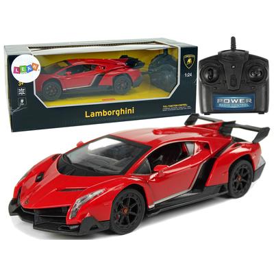 TÁVIRÁNYÍTÓS LAMBORGHINI VENENO AUTÓ - Piros