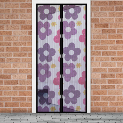 Szúnyogháló függöny ajtóra- Színes virágos