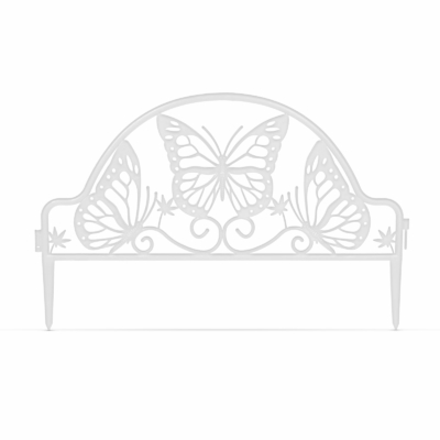 Virágágyás szegély / kerítés- pillangós -fehér 4 db