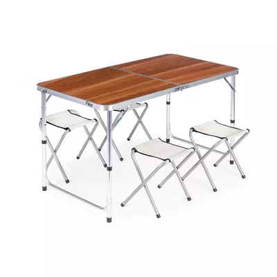Összecsukható kemping asztal és szék szett - egy asztal és négy szék