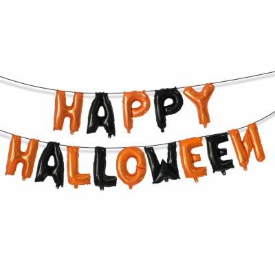 Halloweeni lufiszett - Happy Halloween felirat - rögzítőszalaggal