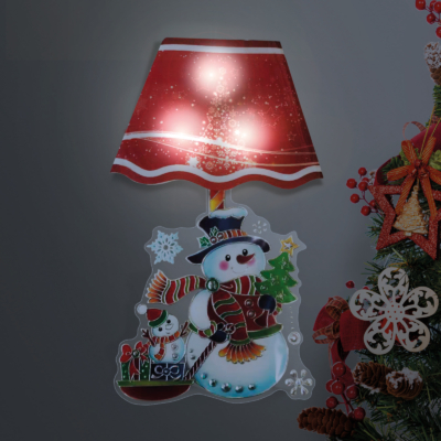 Karácsonyi LED-es lámpa matrica - hóember - 17 x 28 cm