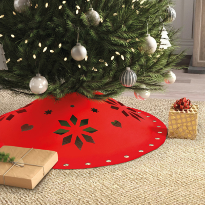 Karácsonyfa alá terítő - 90 cm x 3 mm - filc - piros