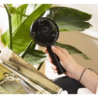 Hordozható mini ventilátor - ajándék nyakpánttal -USB - fekete